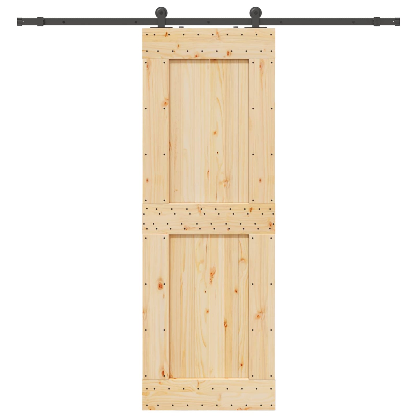 Skydedør NARVIK Naturfarvet og sort 80 x 210 cm (213,5 cm)