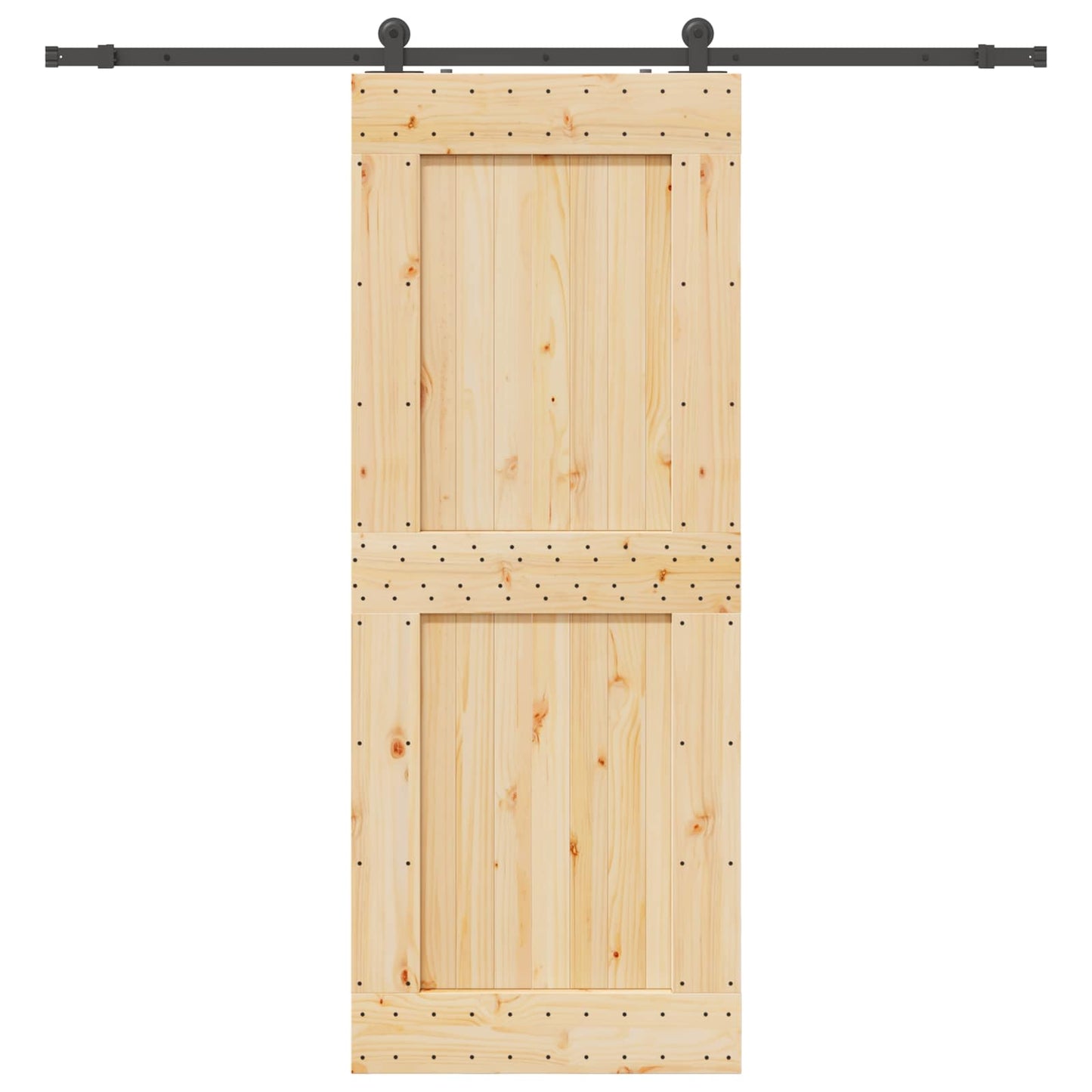 Skydedør NARVIK Naturfarvet og sort 90 x 210 cm (213,5 cm)