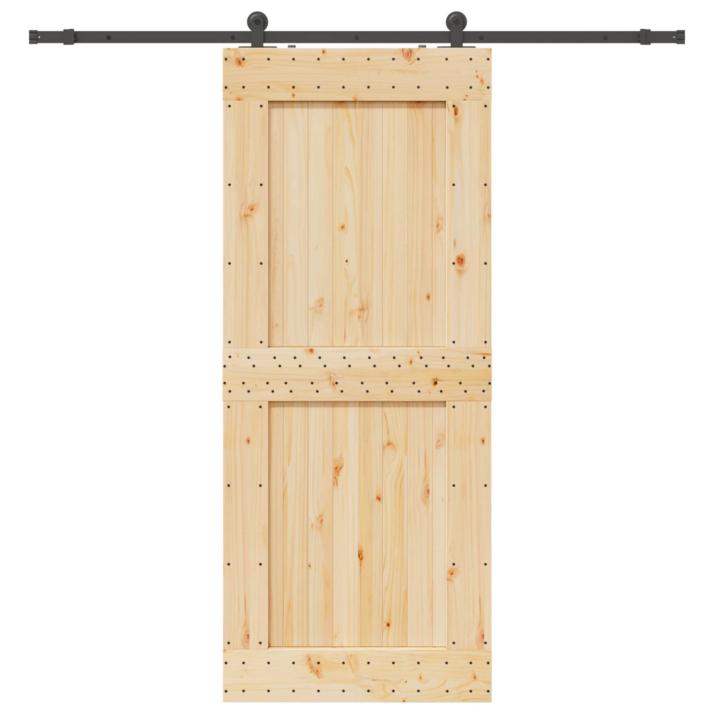Skydedør NARVIK Naturfarvet og sort 95 x 210 cm (213,5 cm)