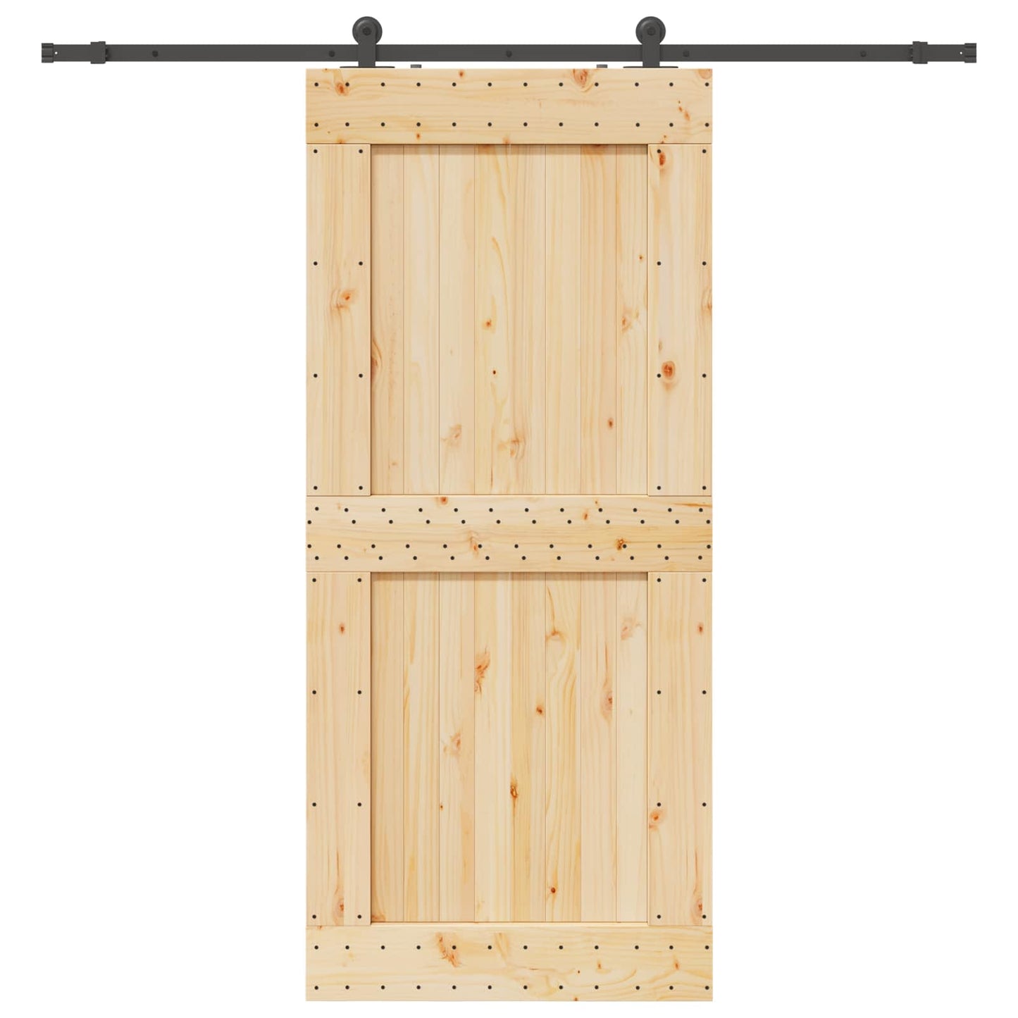 Skydedør NARVIK Naturfarvet og sort 100 x 210 cm (213,5 cm)