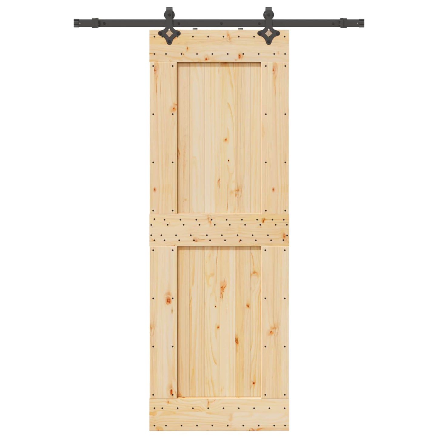 Skydedør NARVIK Naturfarvet og sort 80 x 210 cm (152,5 cm)