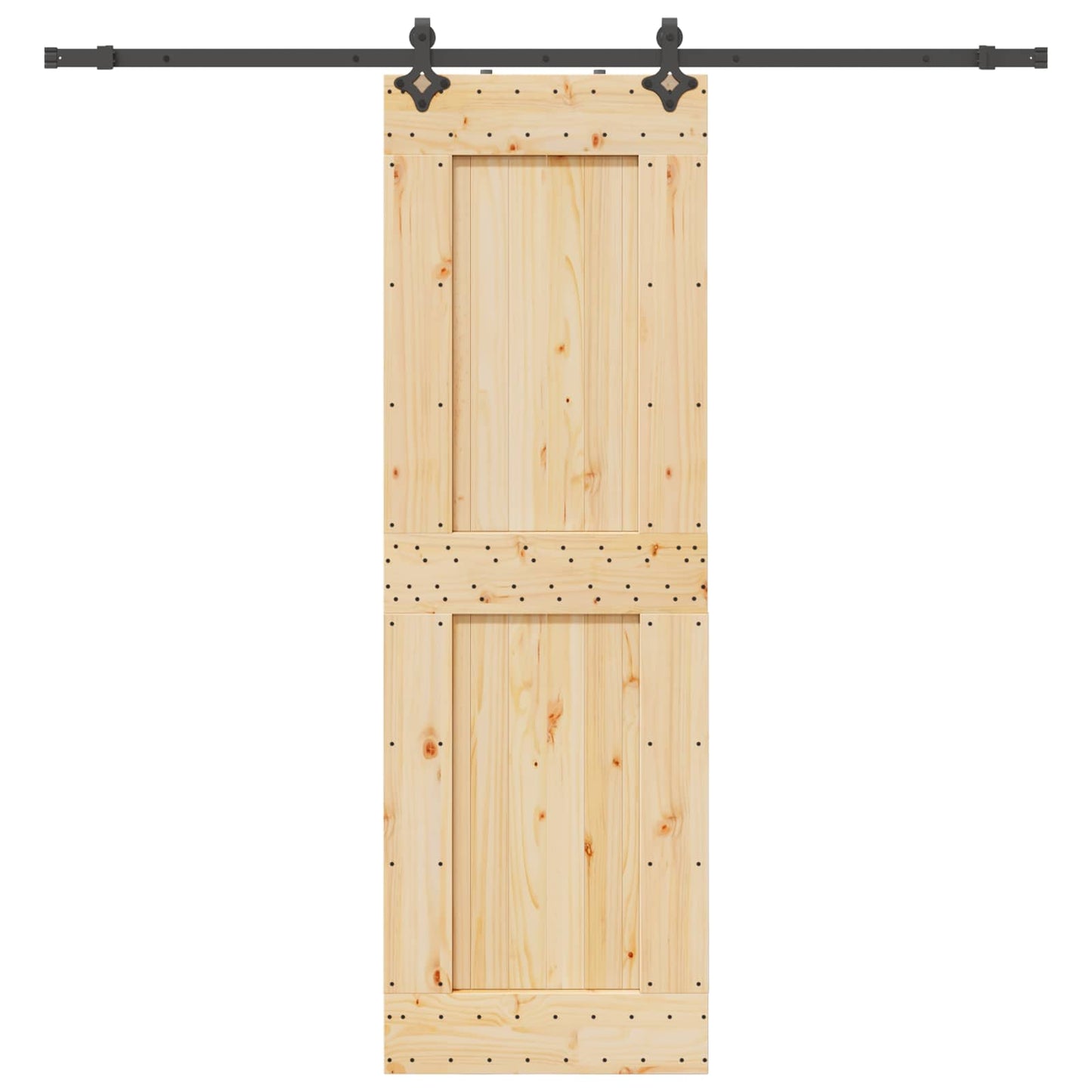 Skydedør NARVIK Naturfarvet og sort 70 x 210 cm (213,5 cm)
