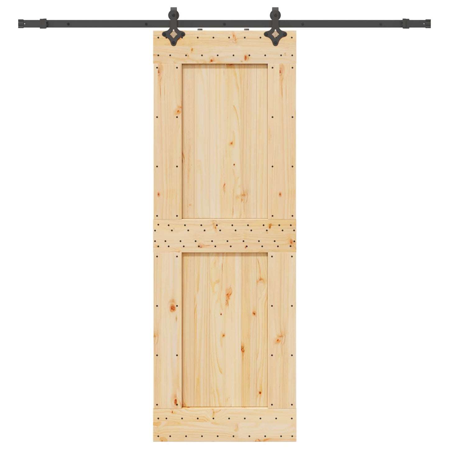 Skydedør NARVIK Naturfarvet og sort 80 x 210 cm (213,5 cm)