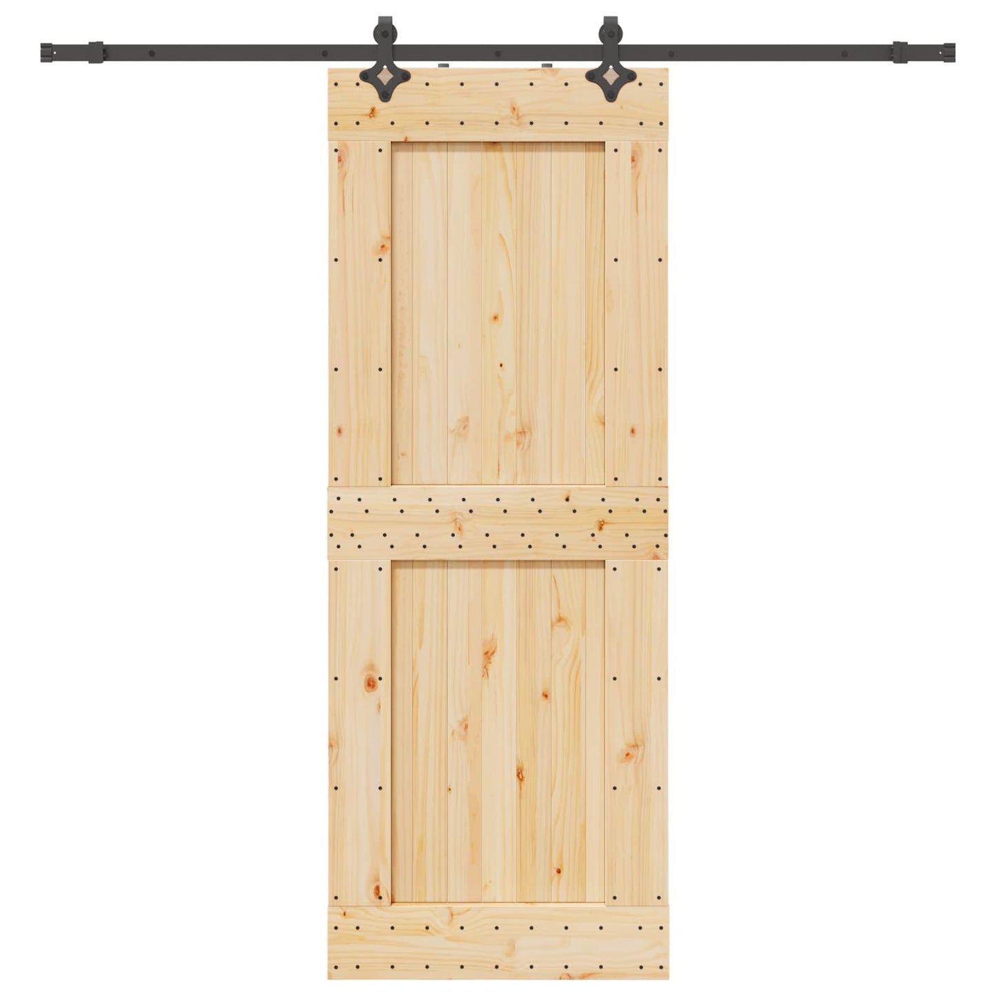 Skydedør NARVIK Naturfarvet og sort 85 x 210 cm (213,5 cm)
