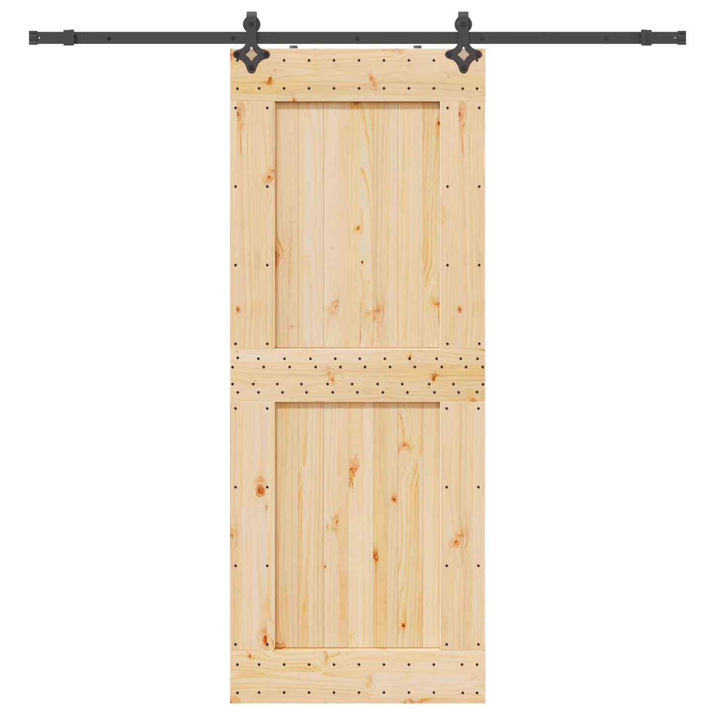 Skydedør NARVIK Naturfarvet og sort 90 x 210 cm (213,5 cm)