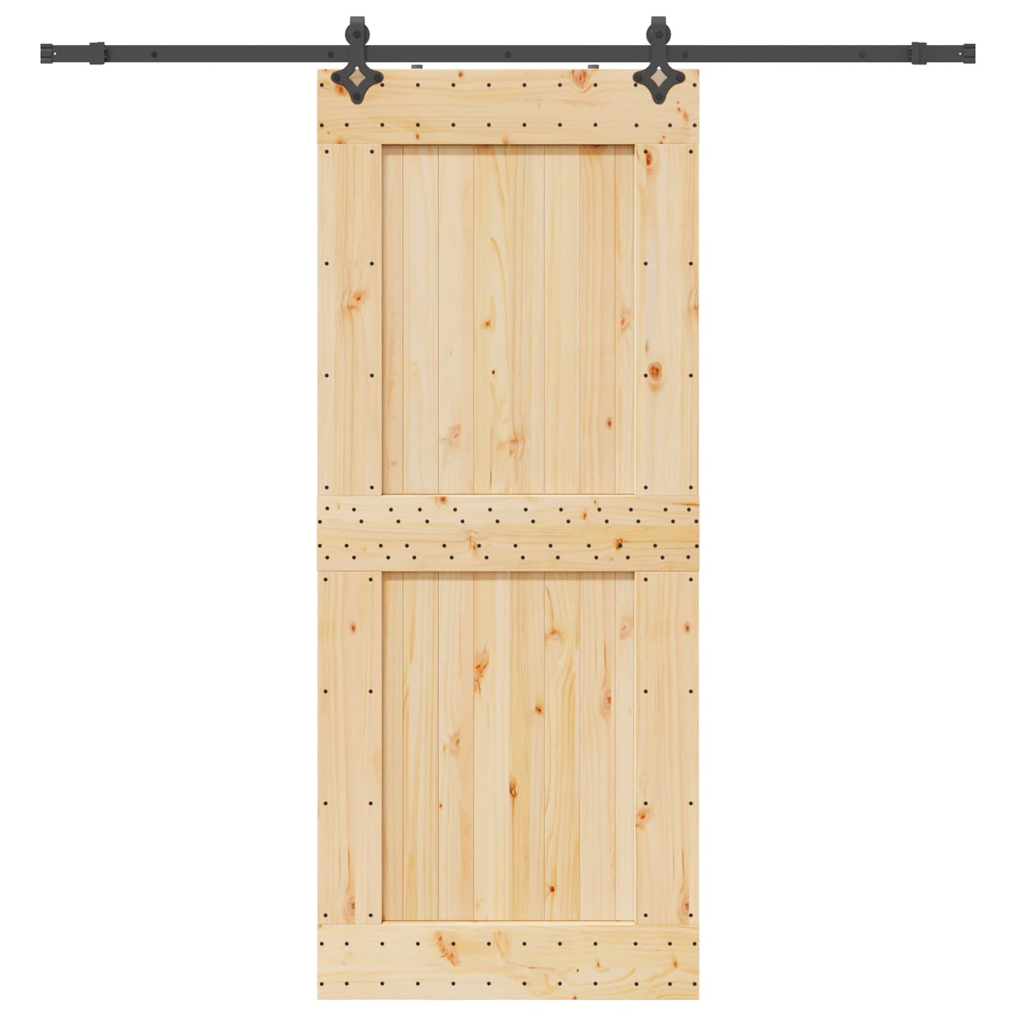 Skydedør NARVIK Naturfarvet og sort 95 x 210 cm (213,5 cm)