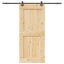 Skydedør NARVIK Naturfarvet og sort 100 x 210 cm (213,5 cm)