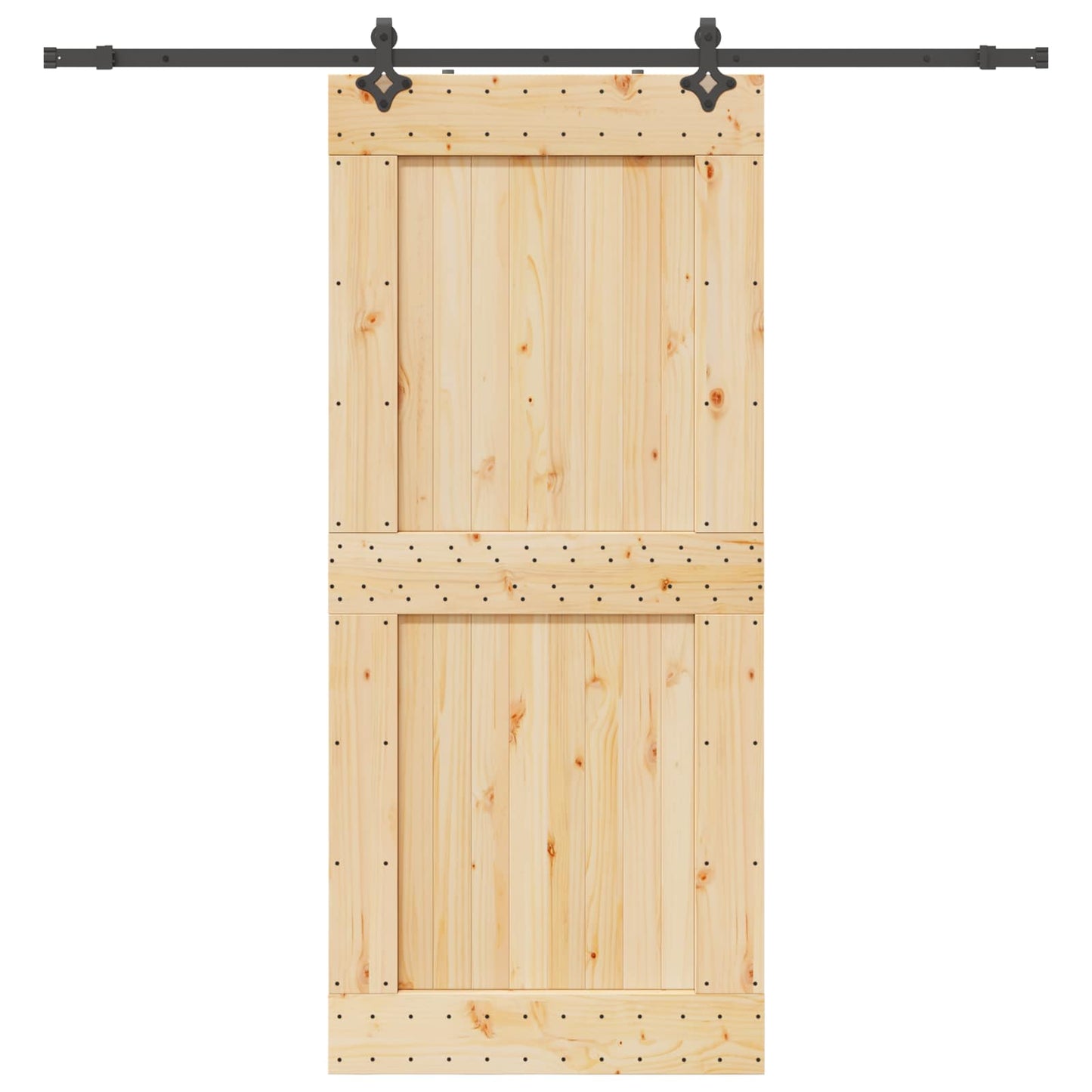 Skydedør NARVIK Naturfarvet og sort 100 x 210 cm (213,5 cm)