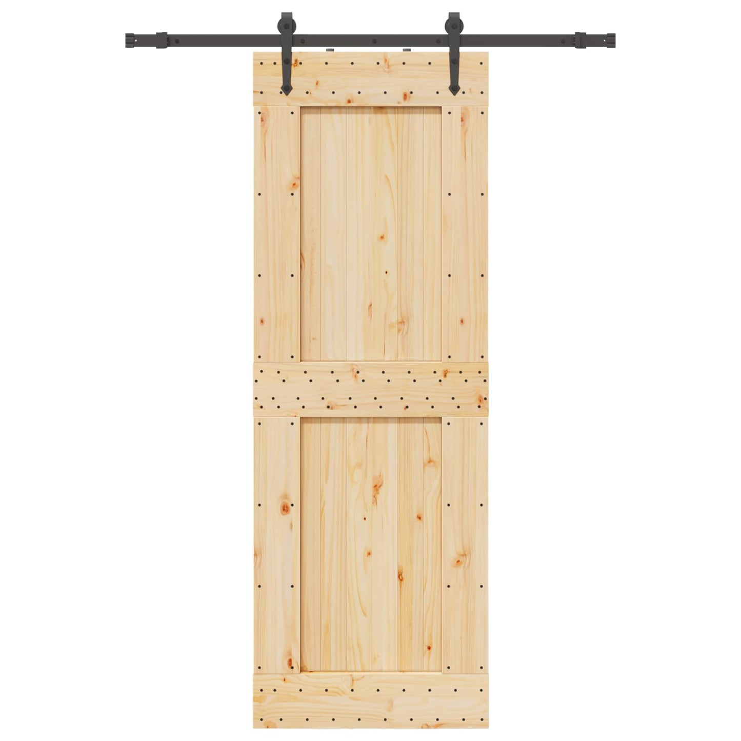 Skydedør NARVIK Naturfarvet og sort 80 x 210 cm (152,5 cm)