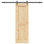 Skydedør NARVIK Naturfarvet og sort 70 x 210 cm (213,5 cm)