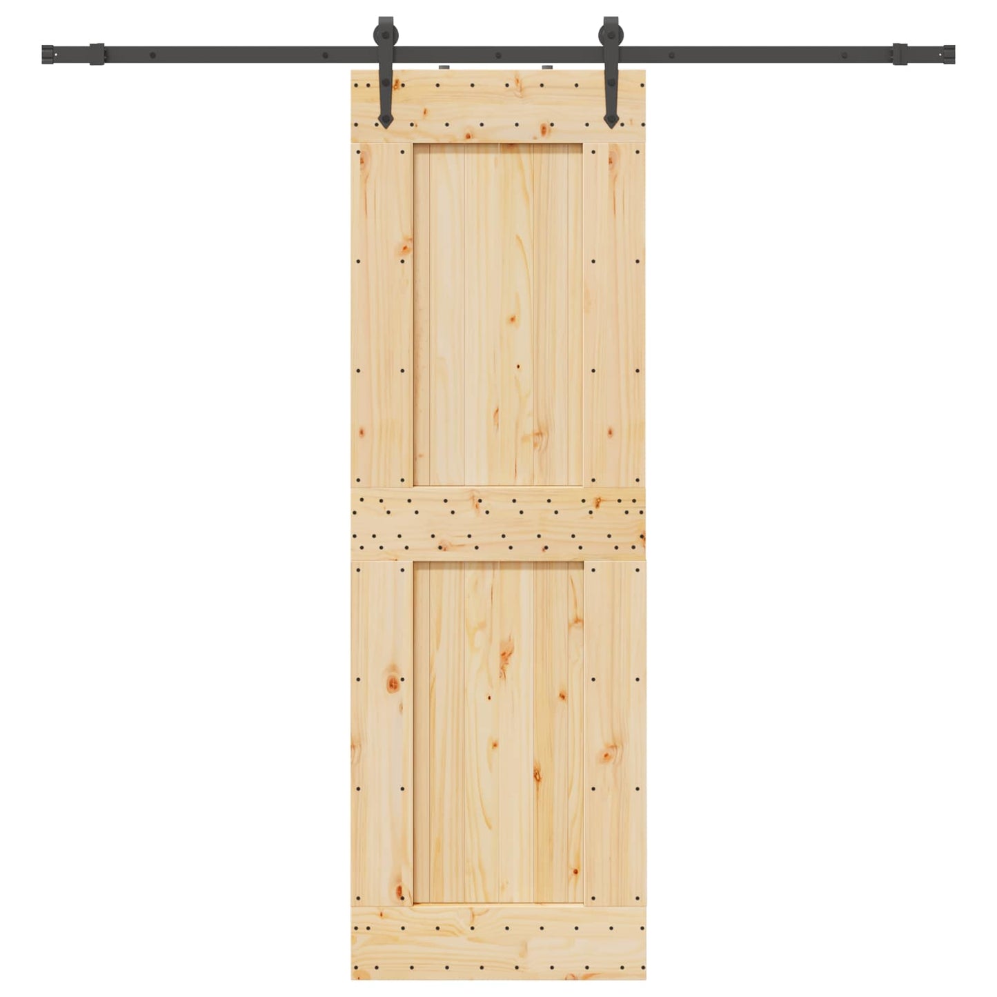 Skydedør NARVIK Naturfarvet og sort 70 x 210 cm (213,5 cm)