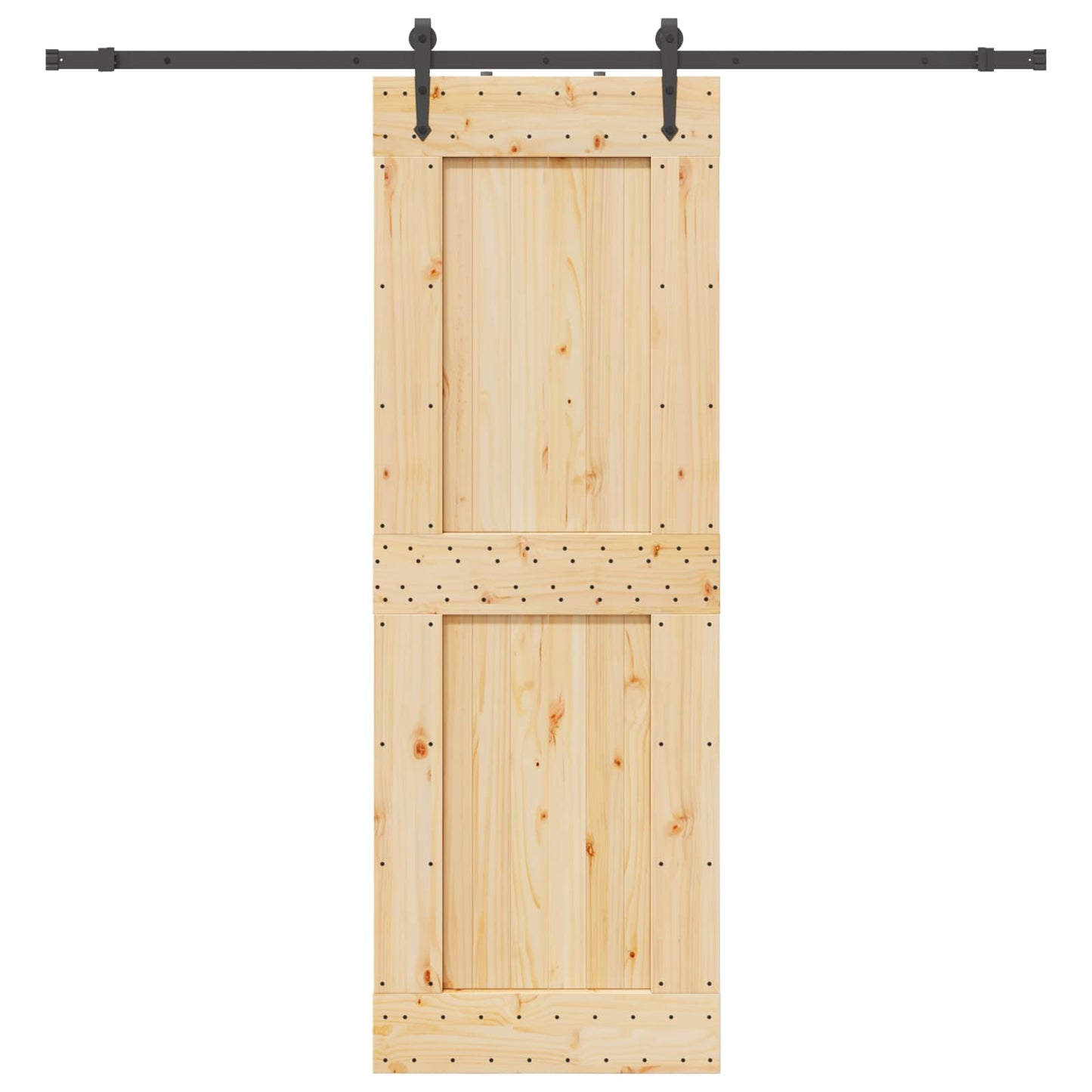 Skydedør NARVIK Naturfarvet og sort 80 x 210 cm (213,5 cm)