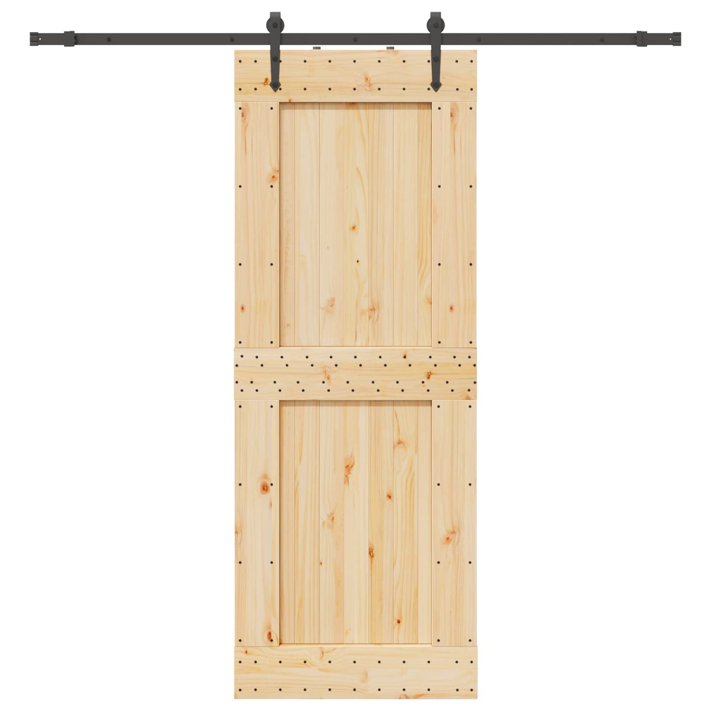 Skydedør NARVIK Naturfarvet og sort 85 x 210 cm (213,5 cm)