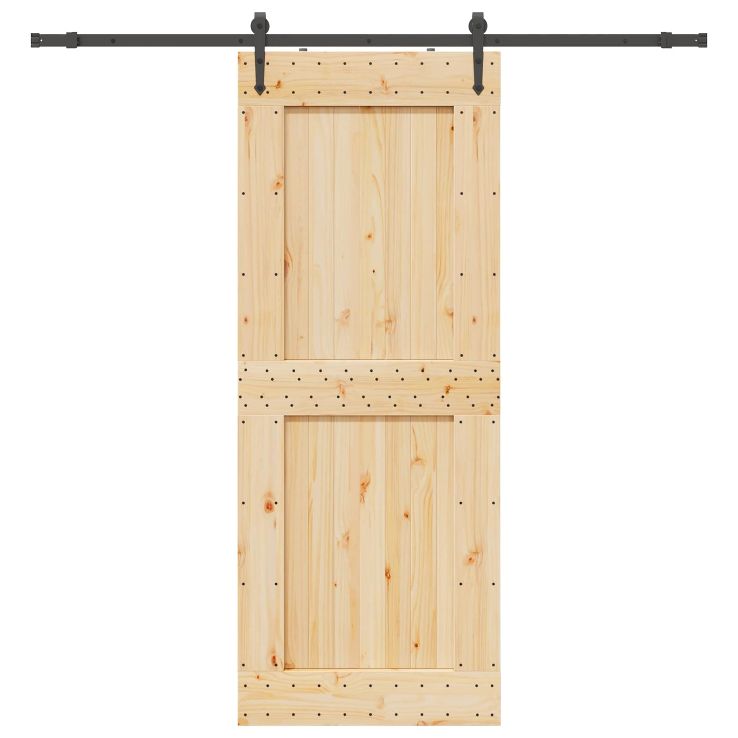 Skydedør NARVIK Naturfarvet og sort 90 x 210 cm (213,5 cm)