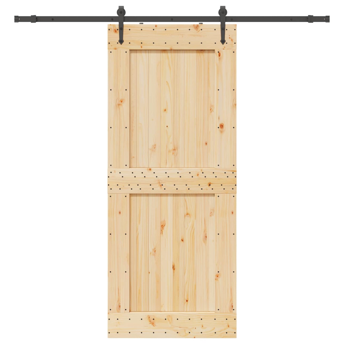Skydedør NARVIK Naturfarvet og sort 95 x 210 cm (213,5 cm)