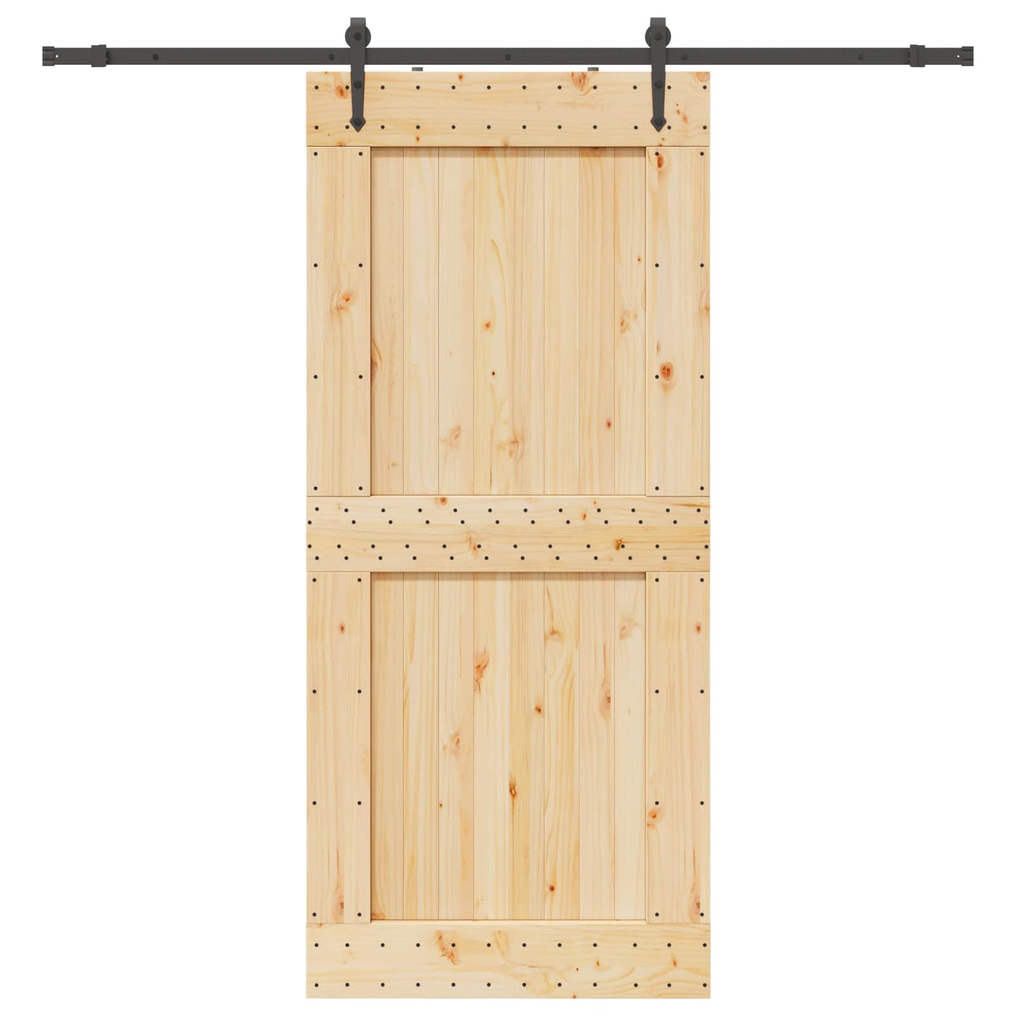 Skydedør NARVIK Naturfarvet og sort 100 x 210 cm (213,5 cm)