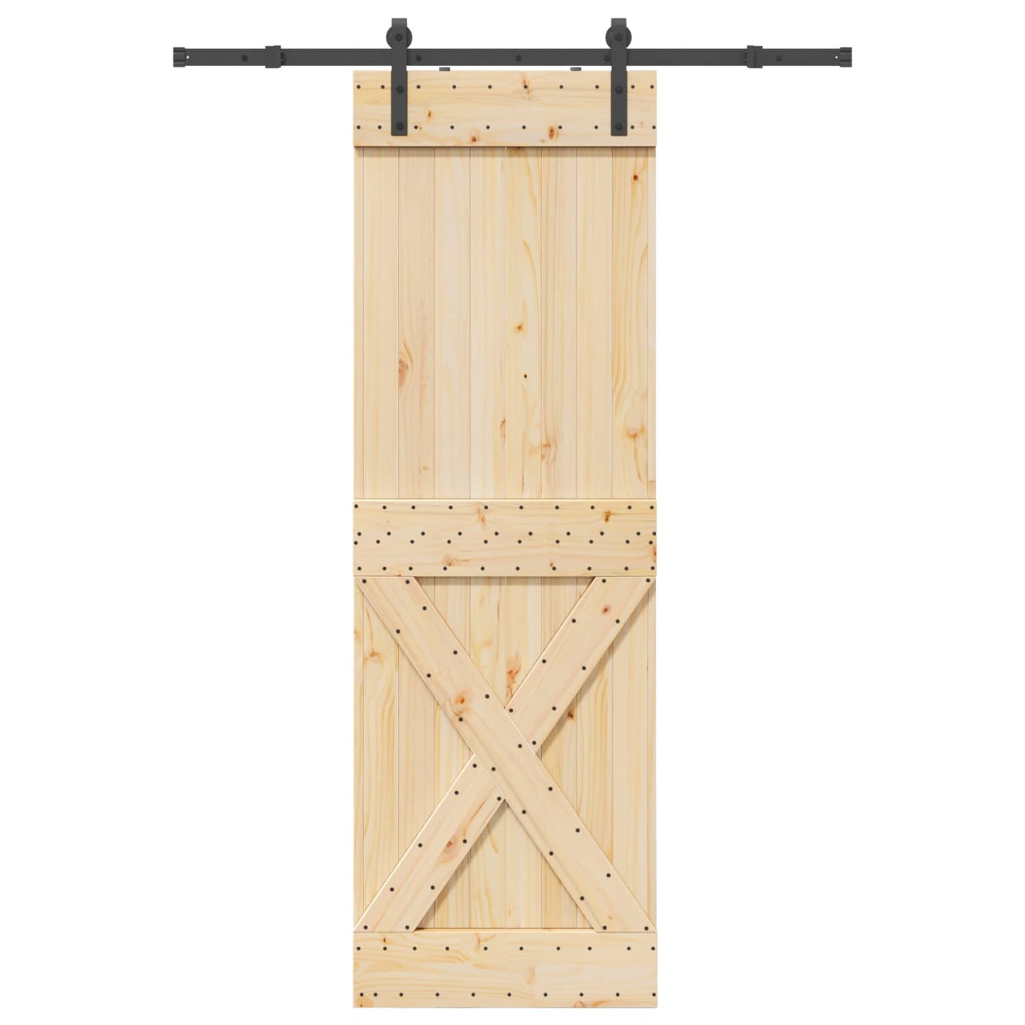 Skydedør NARVIK 70 x 210 cm (152,5 cm) Naturfarvet og sort