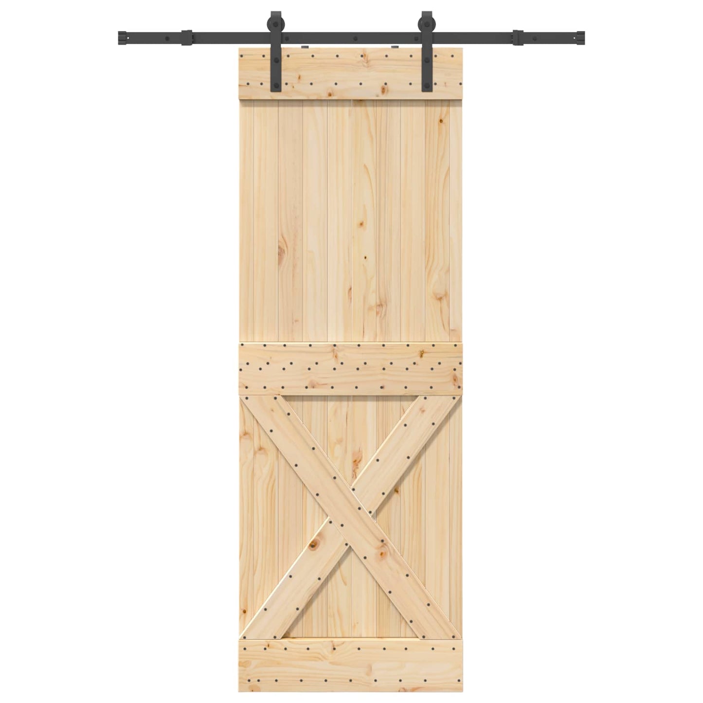 Skydedør NARVIK 80 x 210 cm (152,5 cm) Naturfarvet og sort