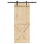 Skydedør NARVIK 85 x 210 cm (152,5 cm) Naturfarvet og sort