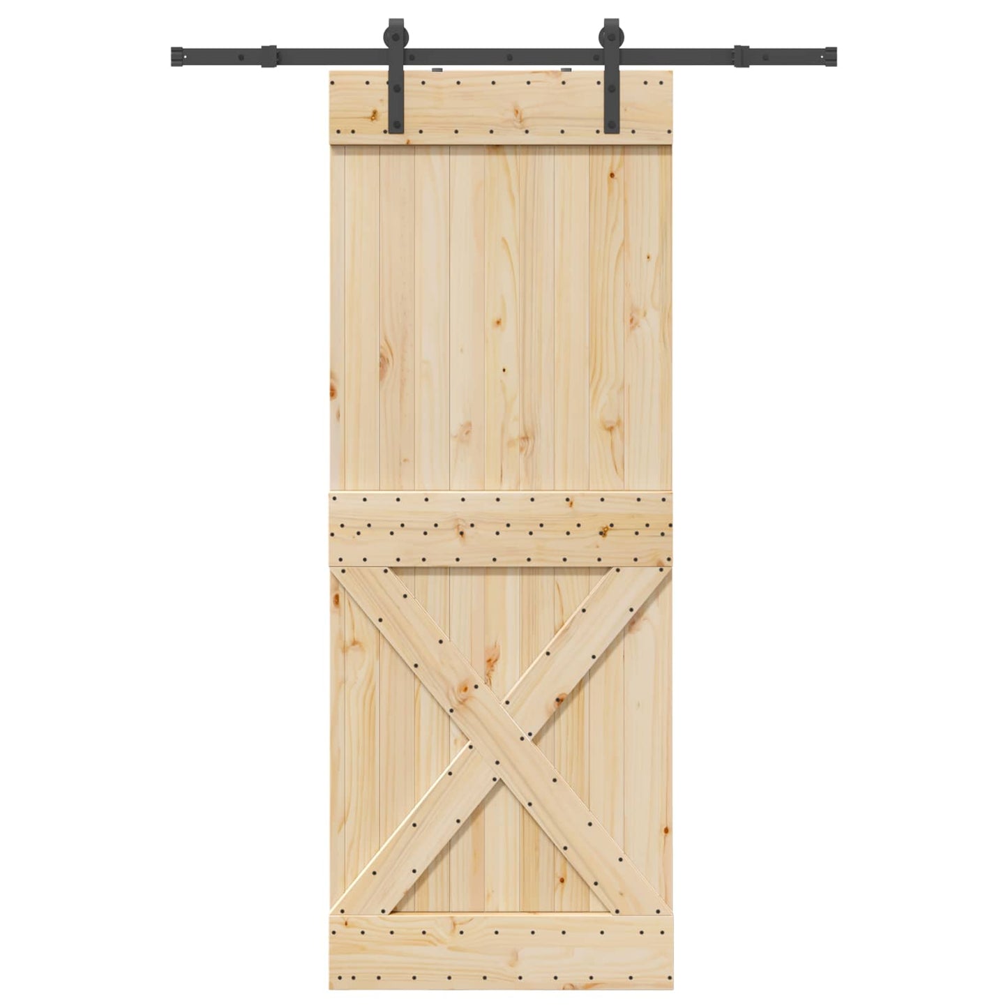 Skydedør NARVIK 85 x 210 cm (152,5 cm) Naturfarvet og sort