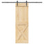 Skydedør NARVIK 70 x 210 cm (213,5 cm) Naturfarvet og sort