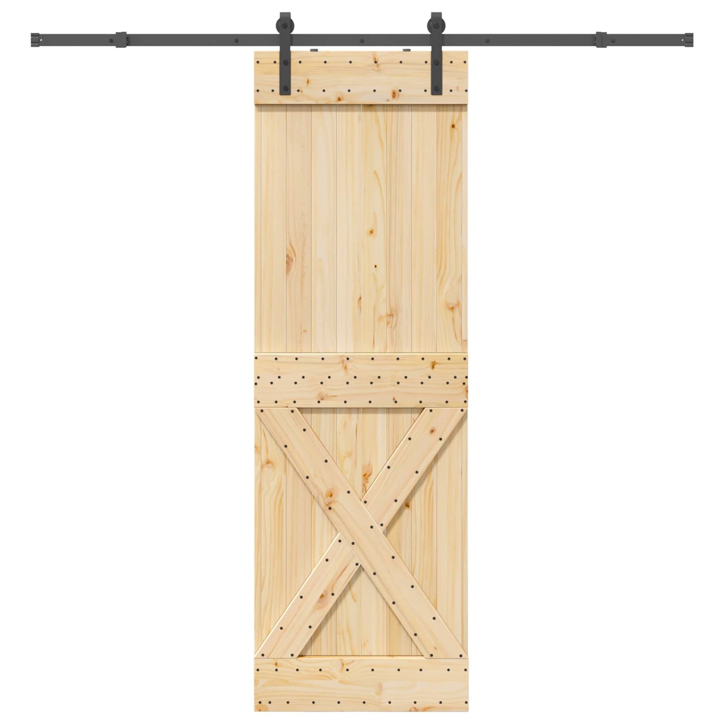 Skydedør NARVIK 70 x 210 cm (213,5 cm) Naturfarvet og sort