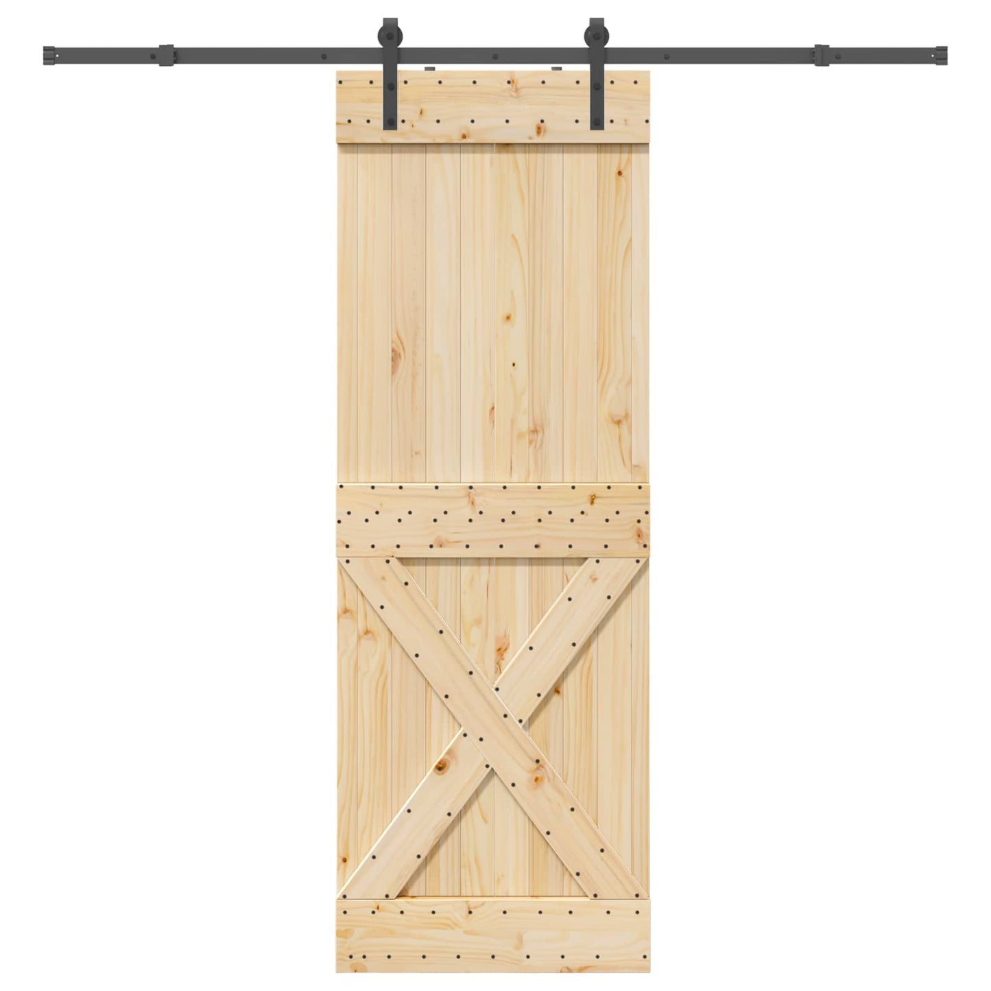 Skydedør NARVIK 80 x 210 cm (213,5 cm) Naturfarvet og sort