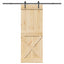 Skydedør NARVIK 85 x 210 cm (213,5 cm) Naturfarvet og sort