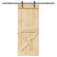 Skydedør NARVIK 90 x 210 cm (213,5 cm) Naturfarvet og sort
