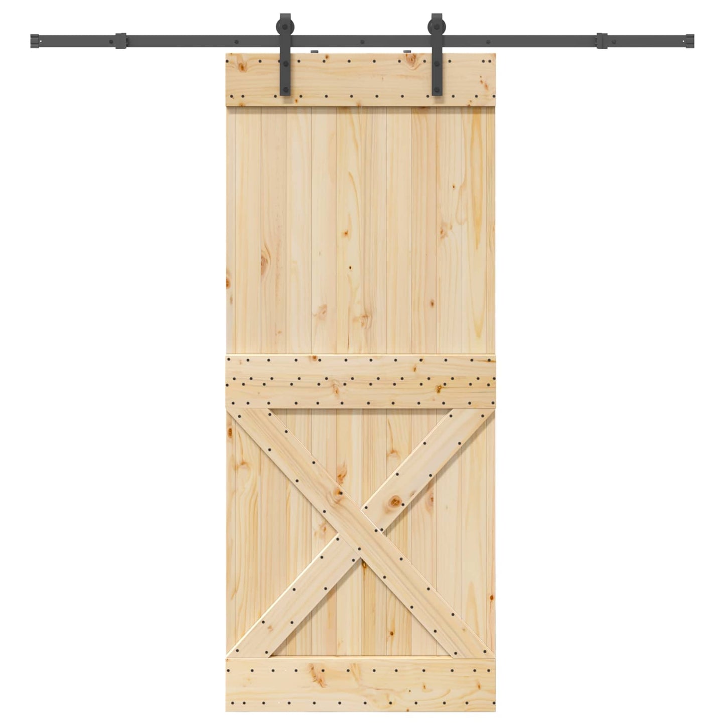Skydedør NARVIK 90 x 210 cm (213,5 cm) Naturfarvet og sort