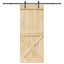 Skydedør NARVIK Naturfarvet og sort 95 x 210 cm (213,5 cm)