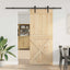 Skydedør NARVIK Naturfarvet og sort 100 x 210 cm (213,5 cm)