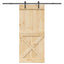 Skydedør NARVIK 100 x 210 cm (213,5 cm) Naturfarvet og sort