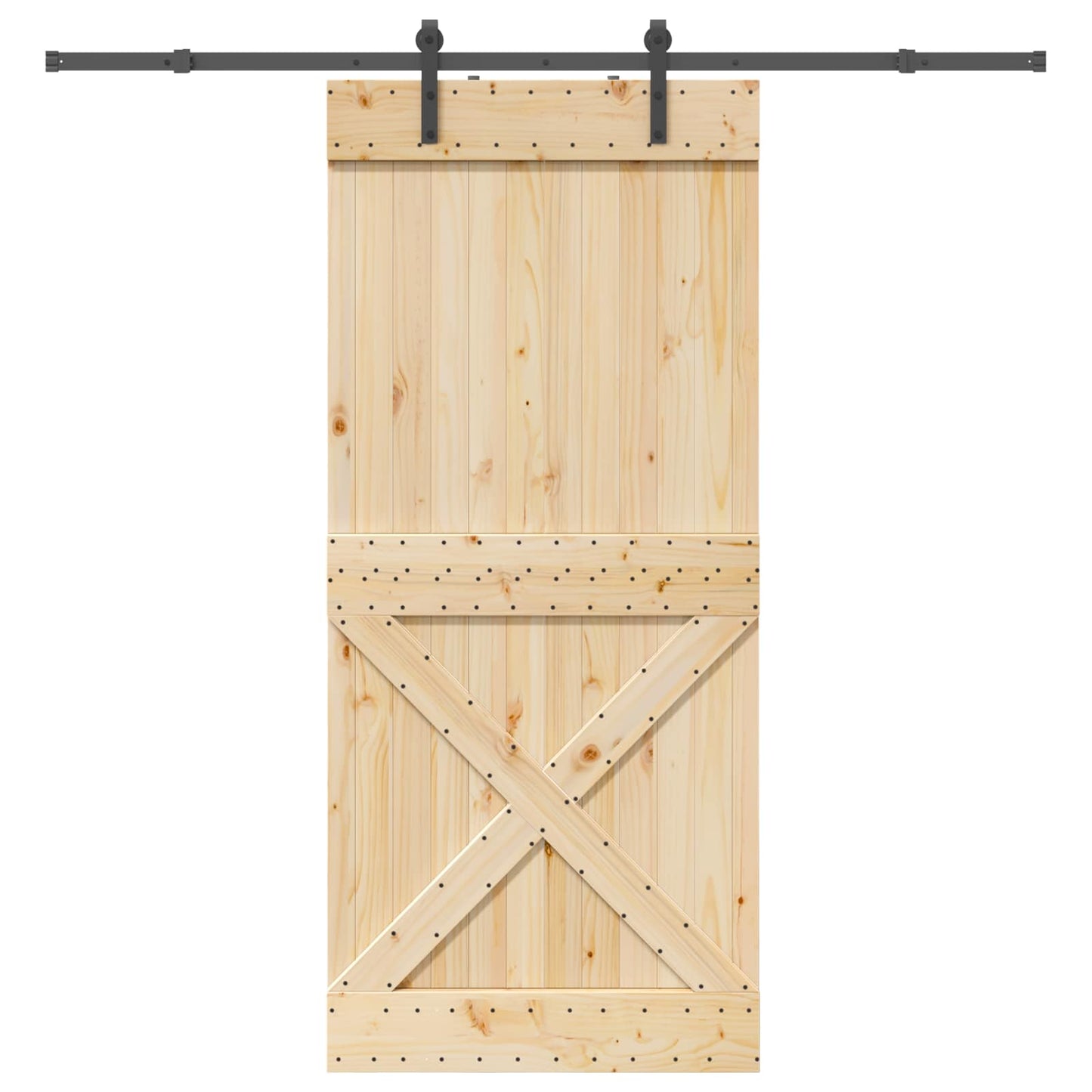 Skydedør NARVIK 100 x 210 cm (213,5 cm) Naturfarvet og sort