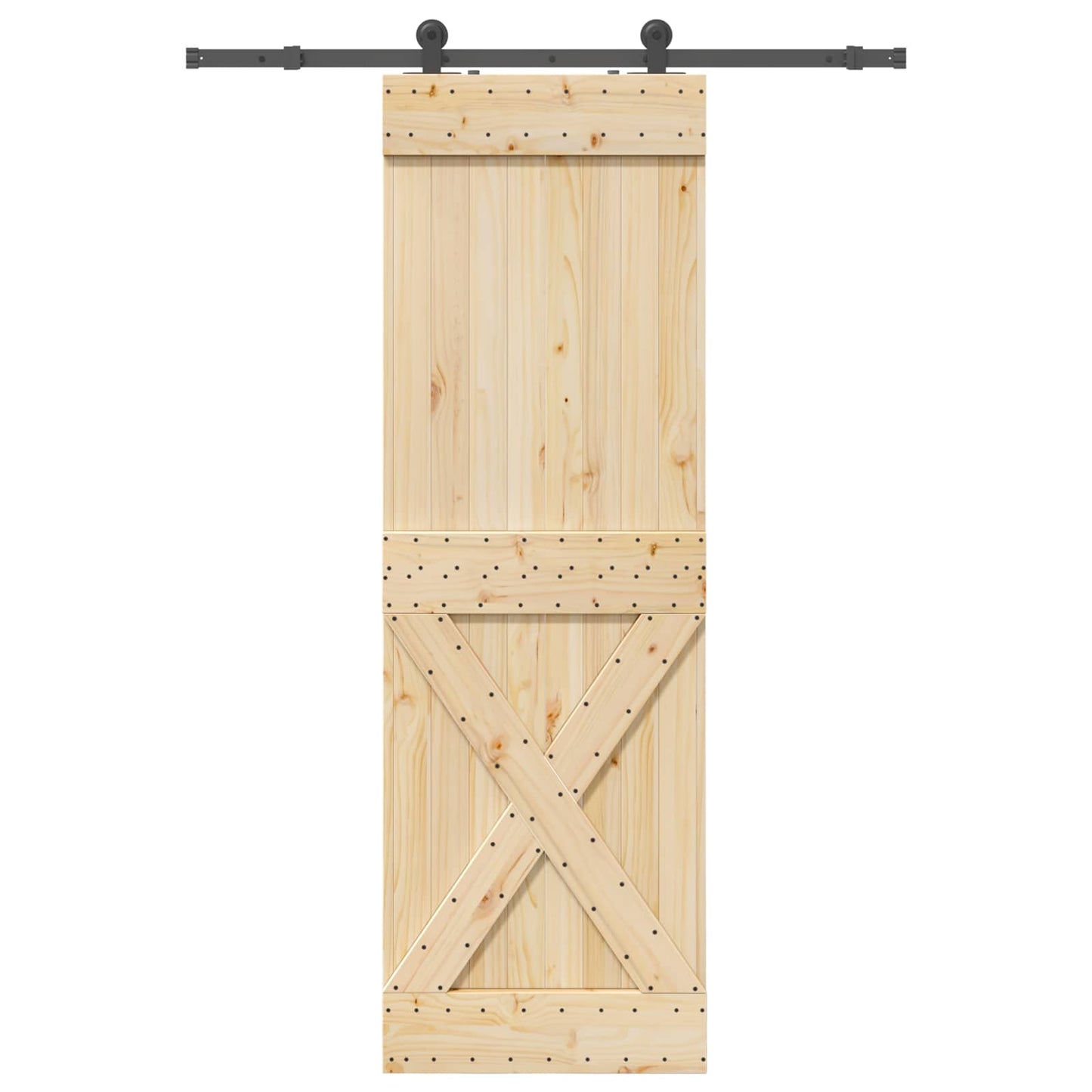 Skydedør NARVIK Naturfarvet og sort 70 x 210 cm (152,5 cm)