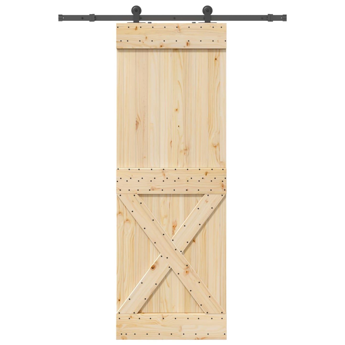 Skydedør NARVIK Naturfarvet og sort 80 x 210 cm (152,5 cm)