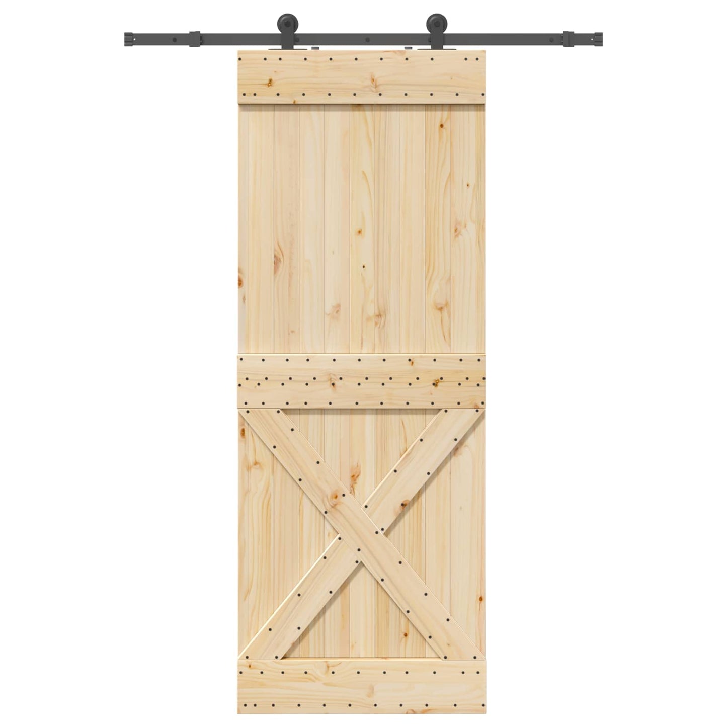 Skydedør NARVIK Naturfarvet og sort 85 x 210 cm (152,5 cm)