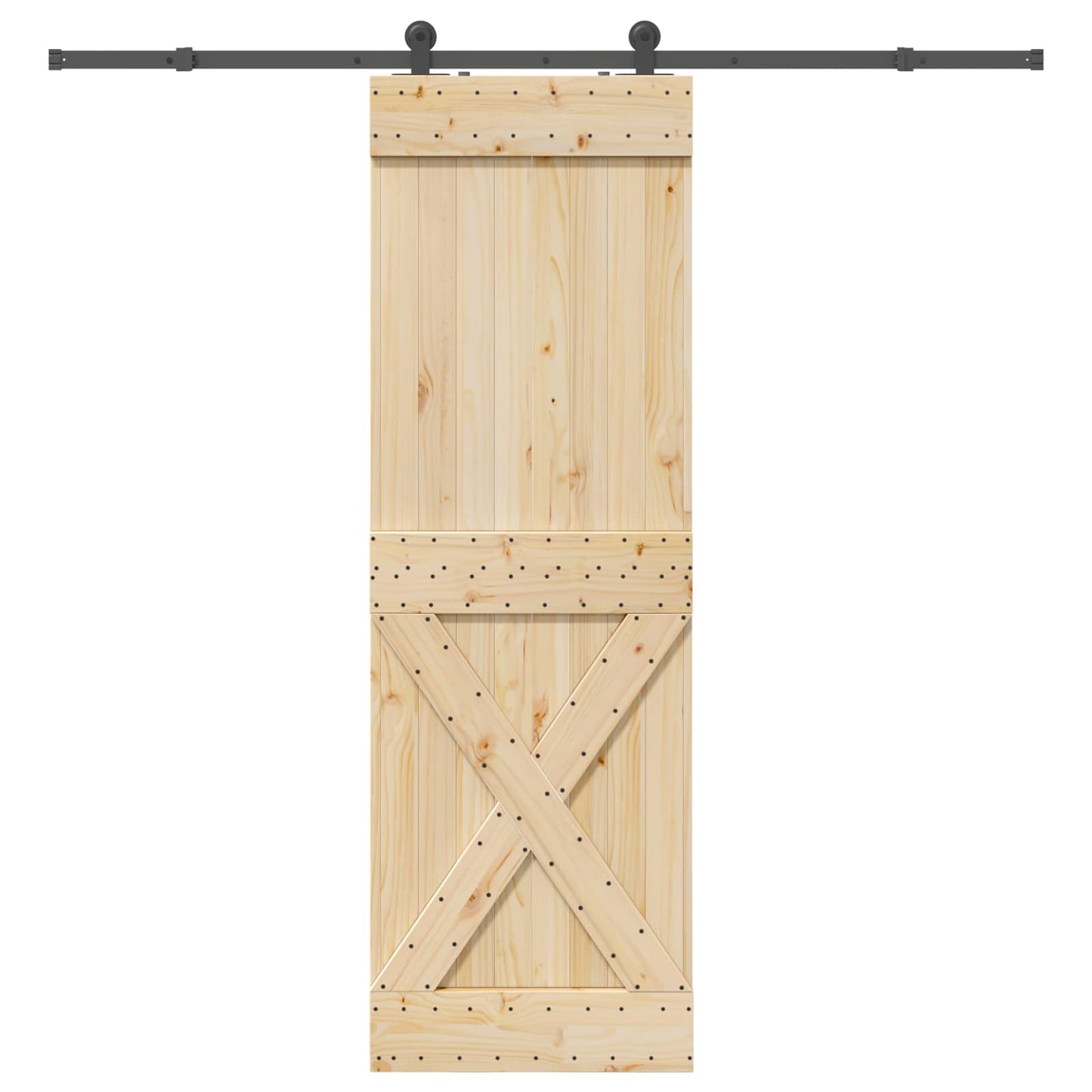 Skydedør NARVIK Naturfarvet og sort 70 x 210 cm (213,5 cm)