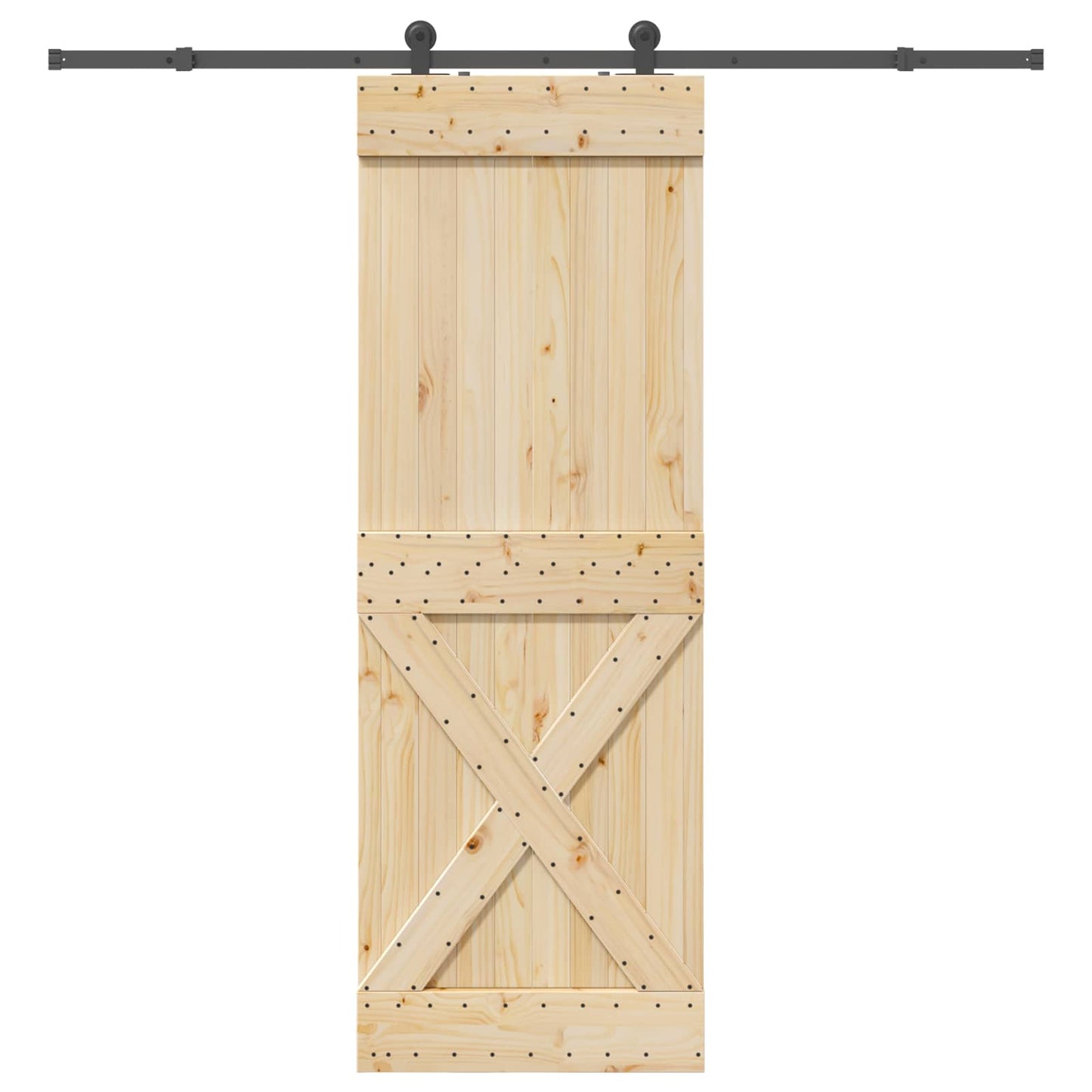 Skydedør NARVIK Naturfarvet og sort 80 x 210 cm (213,5 cm)