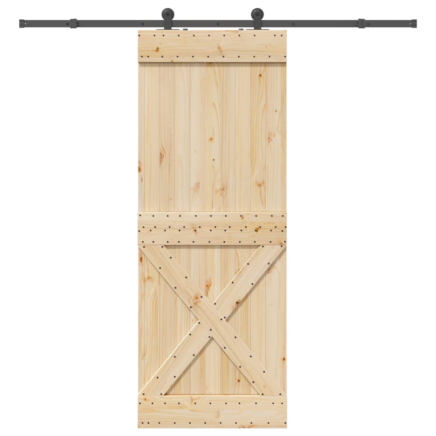 Skydedør NARVIK Naturfarvet og sort 85 x 210 cm (213,5 cm)