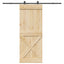 Skydedør NARVIK Naturfarvet og sort 90 x 210 cm (213,5 cm)