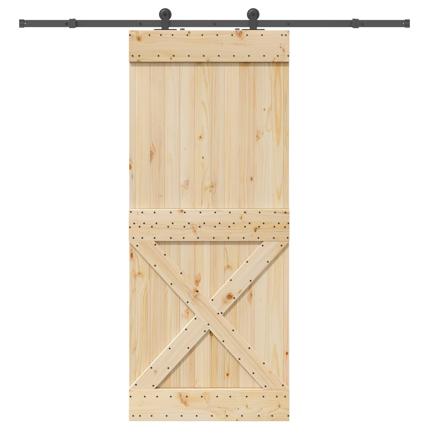 Skydedør NARVIK Naturfarvet og sort 95 x 210 cm (213,5 cm)