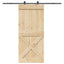 Skydedør NARVIK Naturfarvet og sort 100 x 210 cm (213,5 cm)