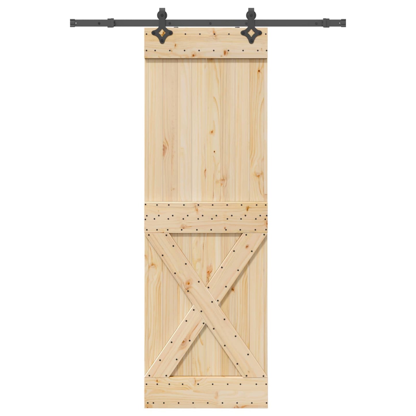 Skydedør NARVIK Naturfarvet og sort 70 x 210 cm (152,5 cm)