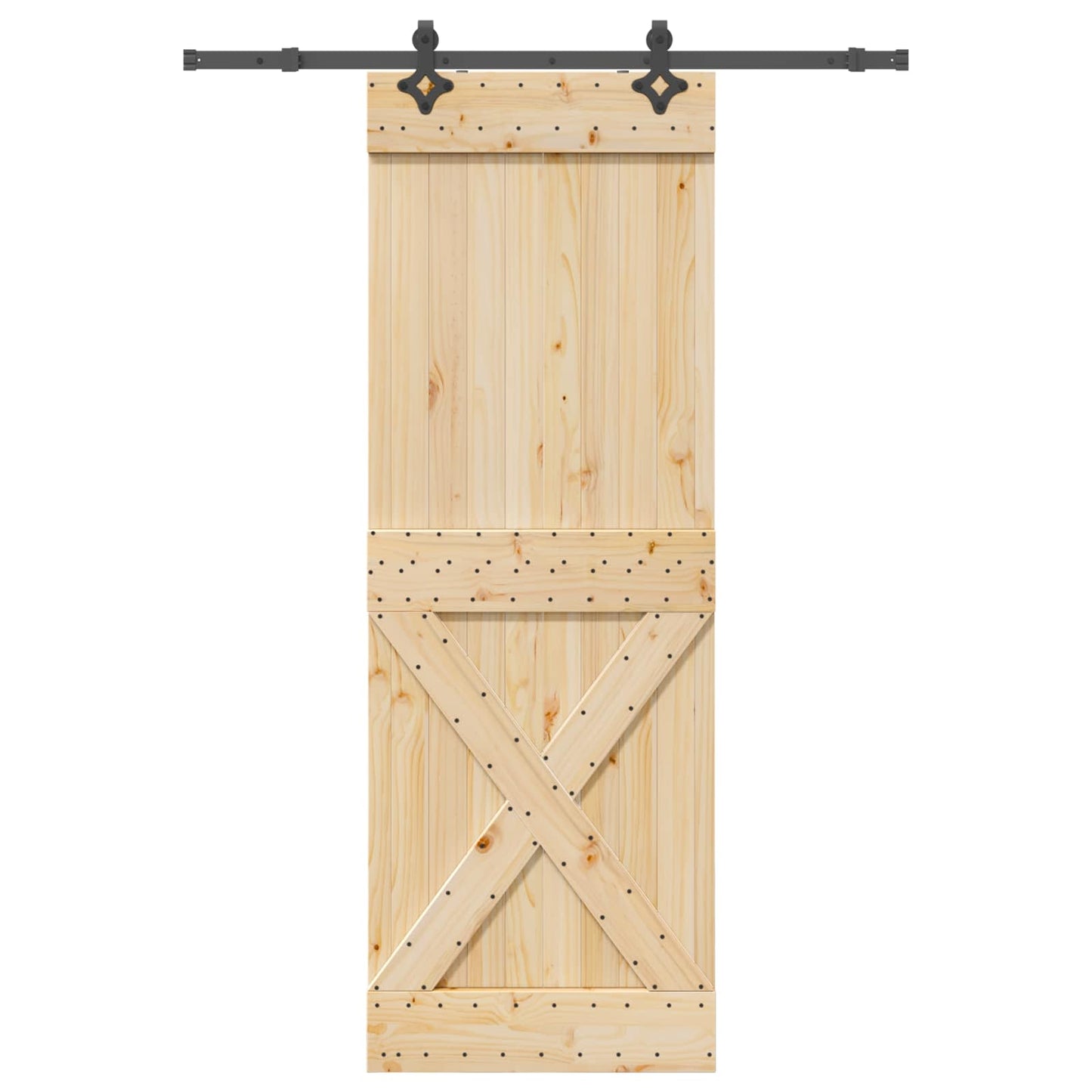 Skydedør NARVIK Naturfarvet og sort 80 x 210 cm (152,5 cm)