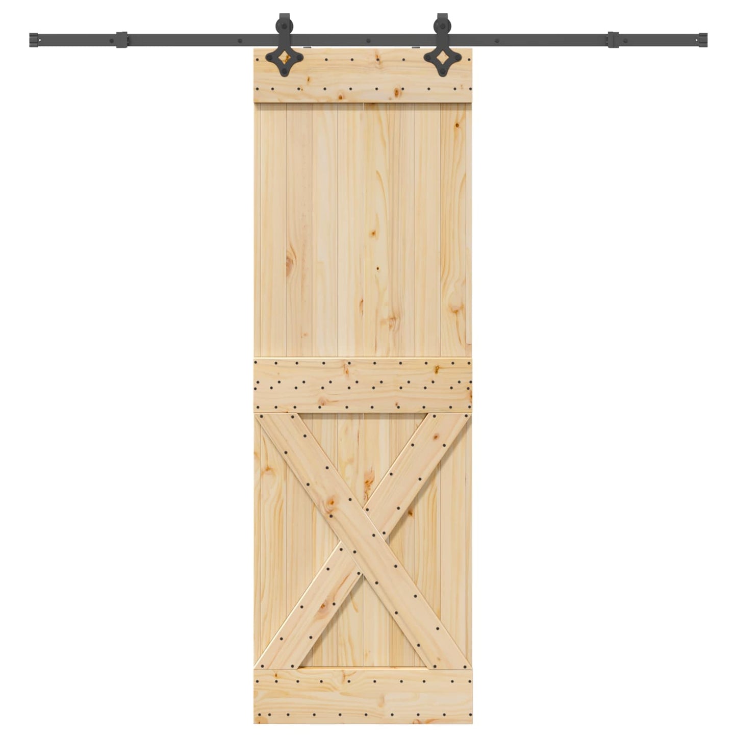 Skydedør NARVIK Naturfarvet og sort 70 x 210 cm (213,5 cm)
