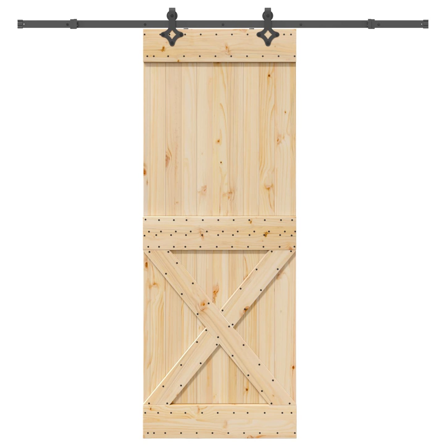 Skydedør NARVIK Naturfarvet og sort 85 x 210 cm (213,5 cm)