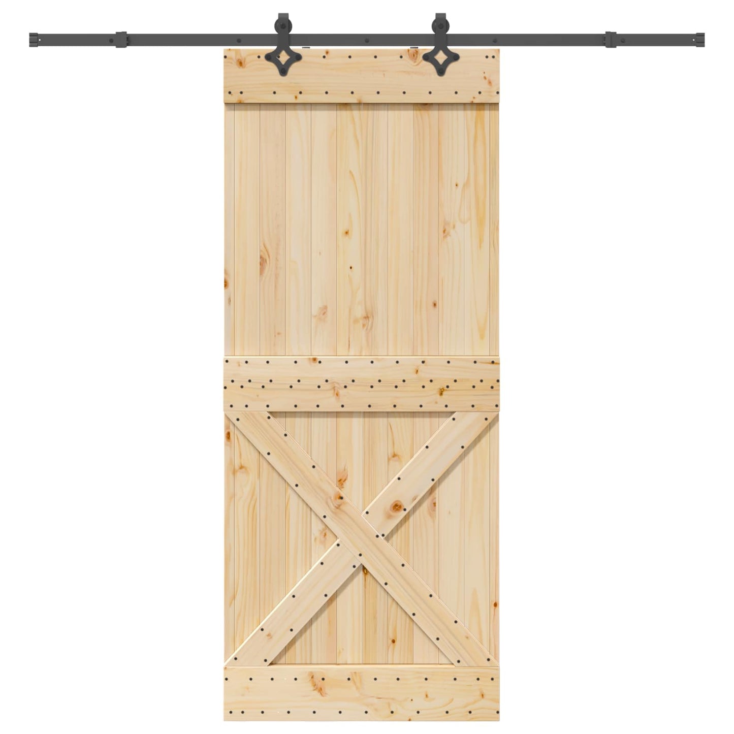 Skydedør NARVIK Naturfarvet og sort 95 x 210 cm (213,5 cm)