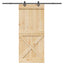 Skydedør NARVIK Naturfarvet og sort 100 x 210 cm (213,5 cm)