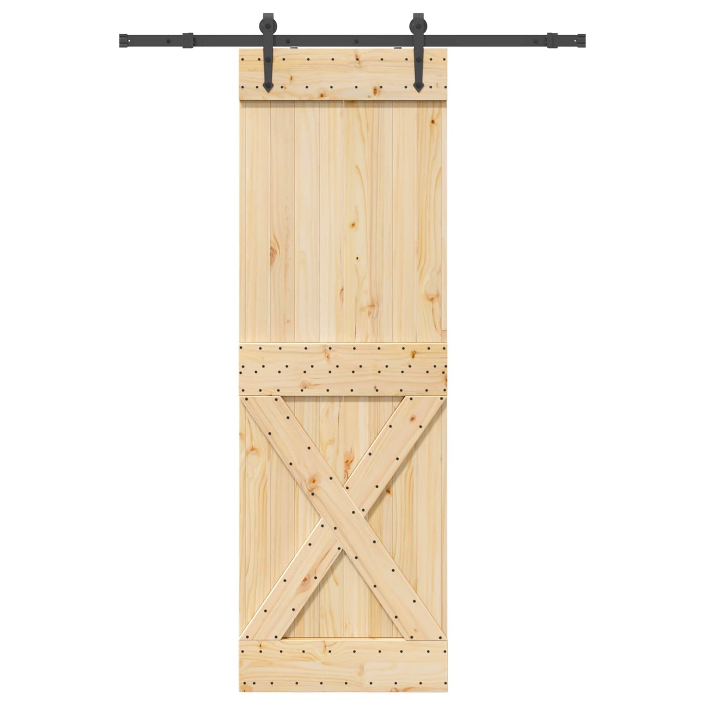 Skydedør NARVIK Naturfarvet og sort 70 x 210 cm (152,5 cm)